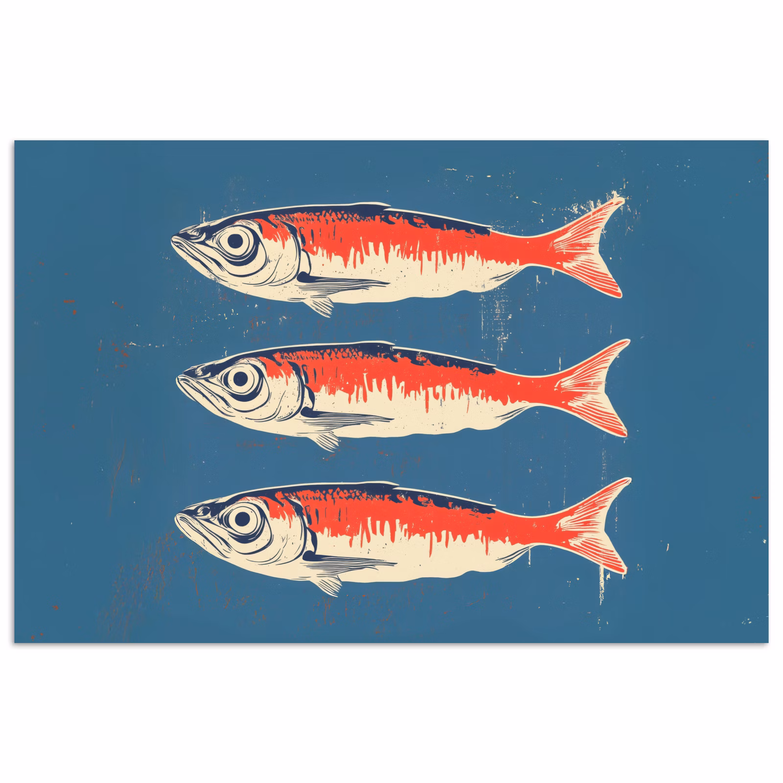 Poster - Fische - Rot - Blau — 1