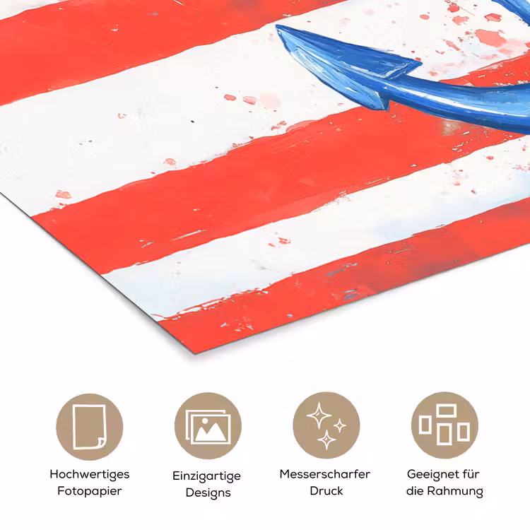 Poster - Anker - Farbspritzer - Rot - Blau — 5