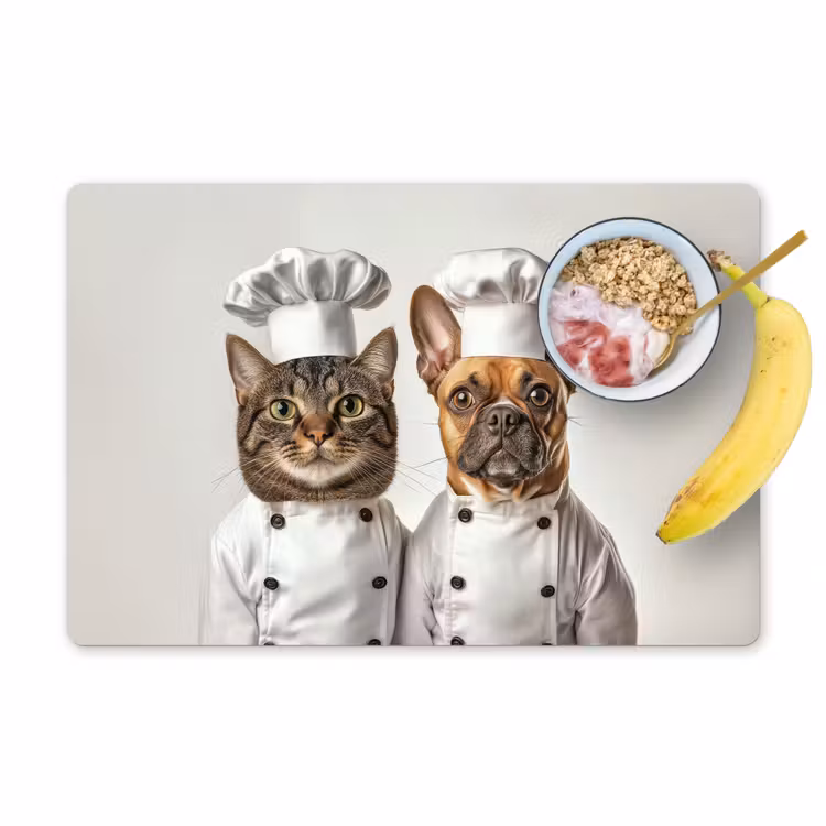 Tischset - 6 Stück - Katze - Hund - Kochkleidung — 1