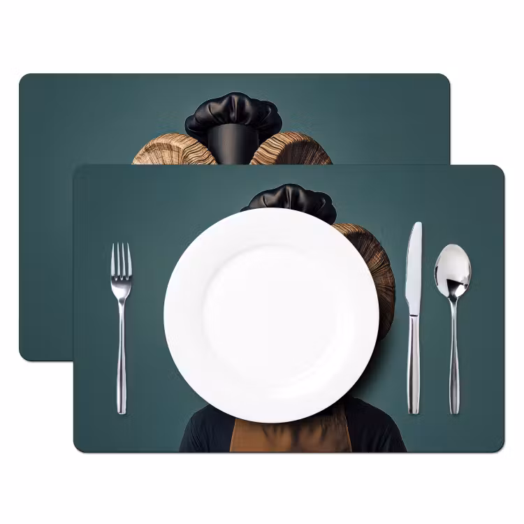 Tischset - 6 Stück - Ziege - Hörner - Kochbekleidung — 2