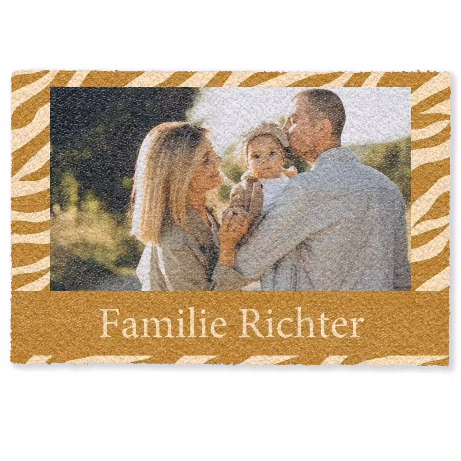 Personalisierbare fußmatte - Familie - In - Muster - Tierprint - Foto — 1