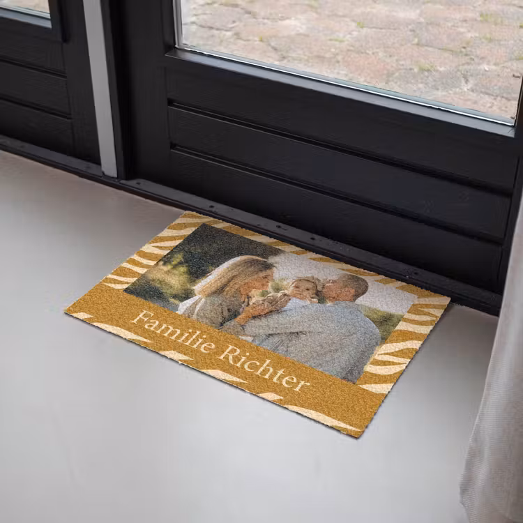 Personalisierbare fußmatte - Familie - In - Muster - Tierprint - Foto — 2