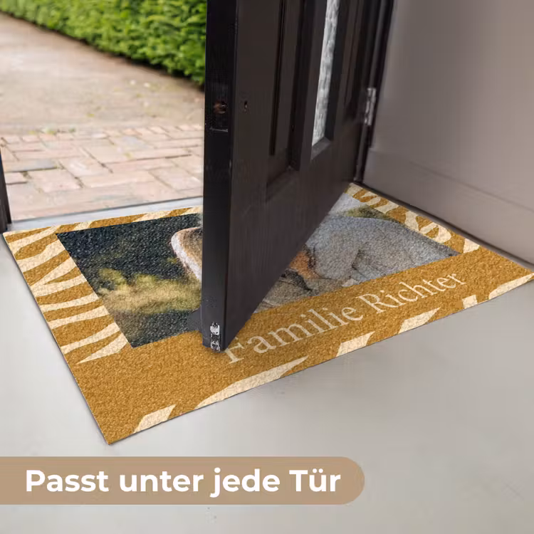 Personalisierbare fußmatte - Familie - In - Muster - Tierprint - Foto — 6