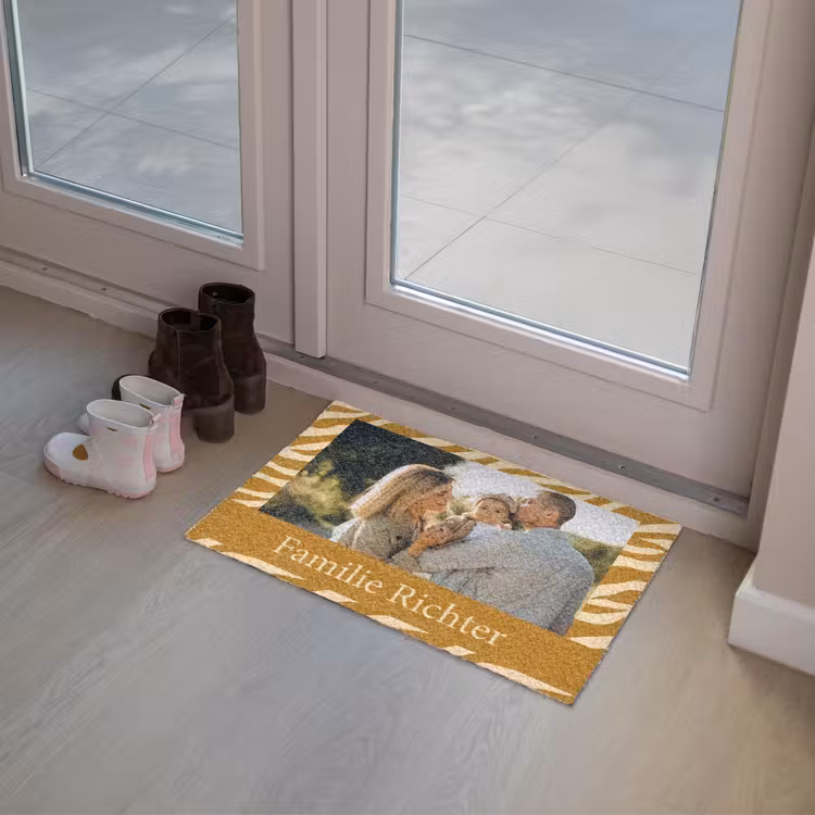 Personalisierbare fußmatte - Familie - In - Muster - Tierprint - Foto — 7