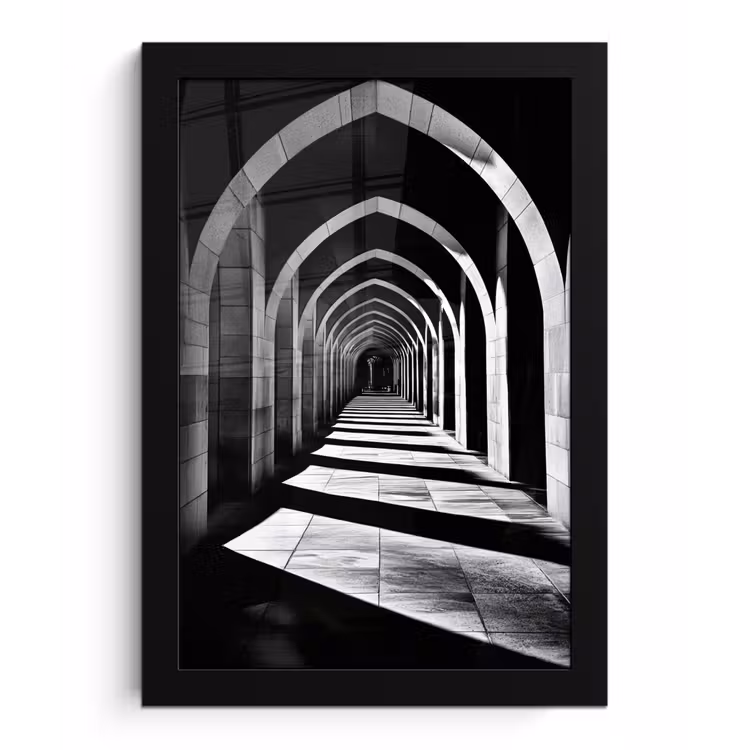 Bilder mit Rahmen - Korridor - Bögen - Schatten - Tiefe — 1