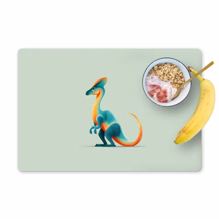 Tischset - 6 Stück - Schwanz - Dino - Minimalistisch - Blau — 1