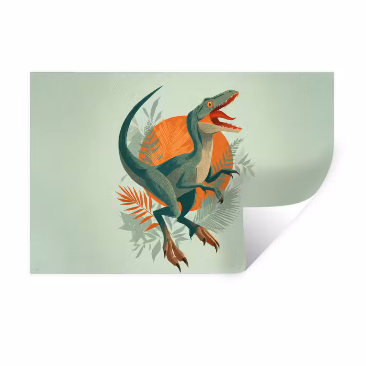 Wandtattoo – Dino - Blätter - Grafik - Grün — 1