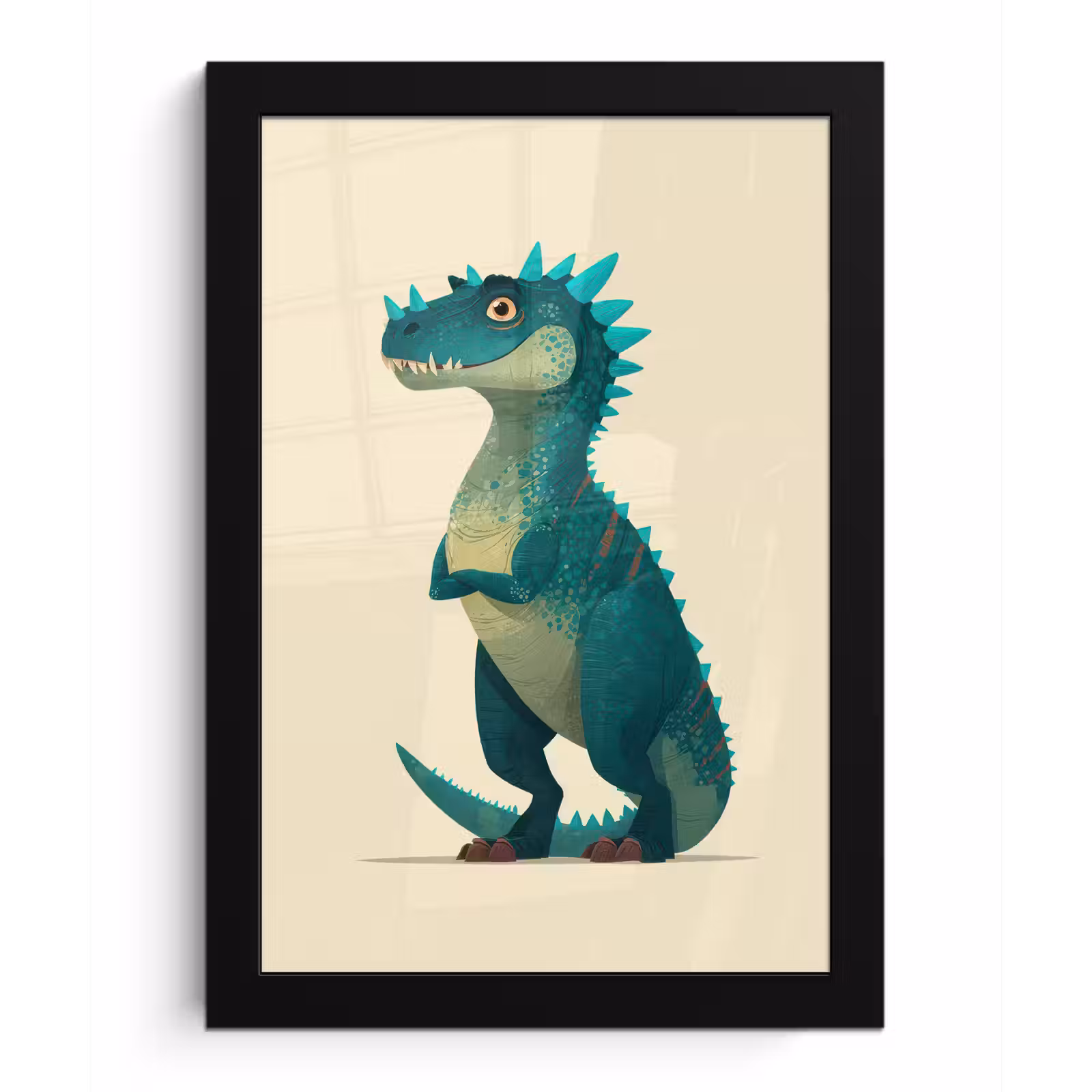 Bilder mit Rahmen - Dinosaurier - Türkis - Stacheln — 1