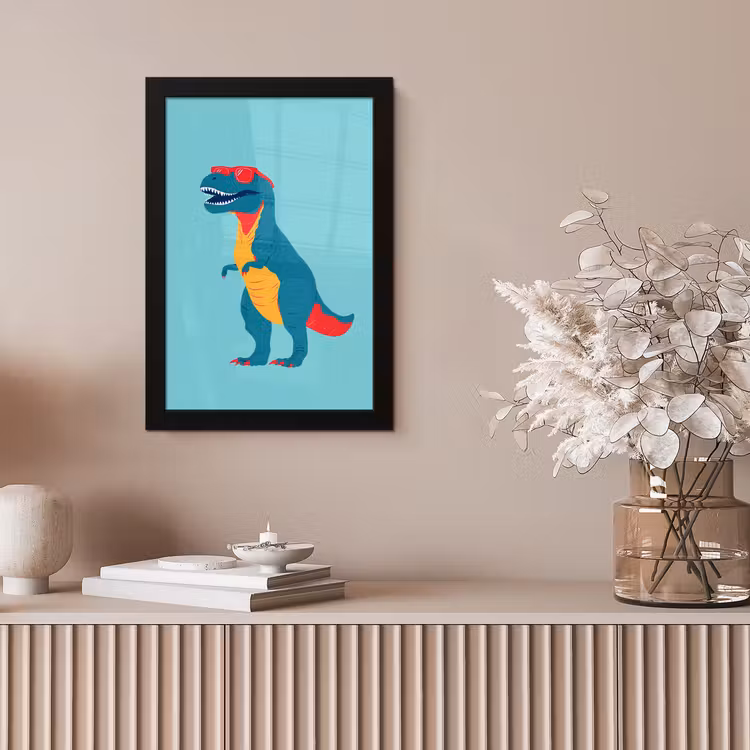 Bilder mit Rahmen - Dinosaurier - Blau - Sonnenbrille — 4