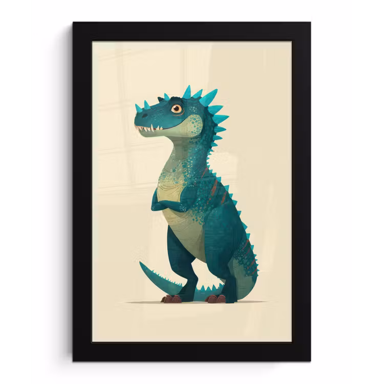 Bilder mit Rahmen - Dinosaurier - Türkis - Stacheln — 1