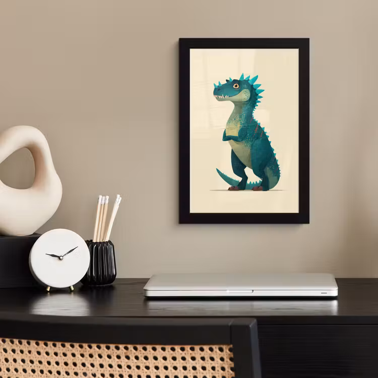 Bilder mit Rahmen - Dinosaurier - Türkis - Stacheln — 2