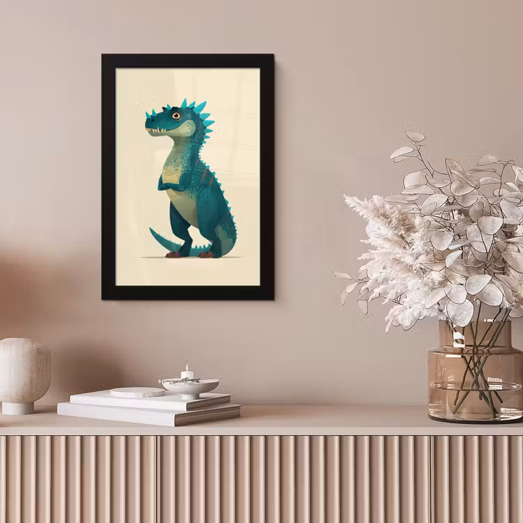 Bilder mit Rahmen - Dinosaurier - Türkis - Stacheln — 4