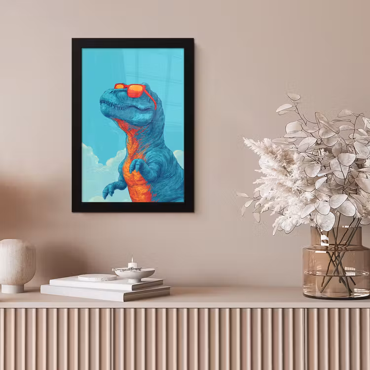 Bilder mit Rahmen - T-Rex - Blau - Wolken - Sonnenbrille — 4