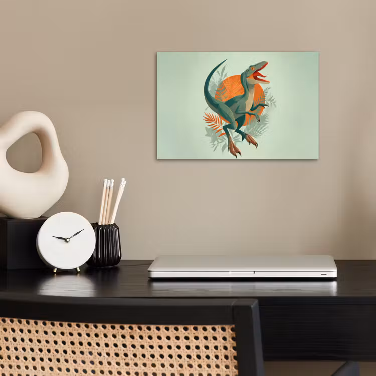 Poster - Dino - Blätter - Grafik - Grün — 2