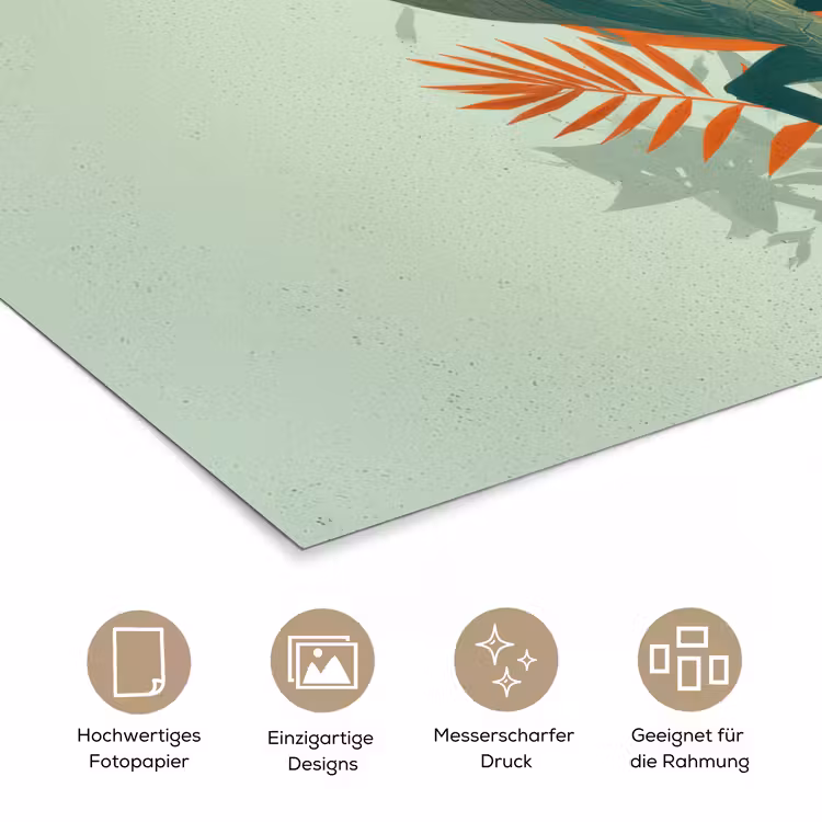 Poster - Dino - Blätter - Grafik - Grün — 5