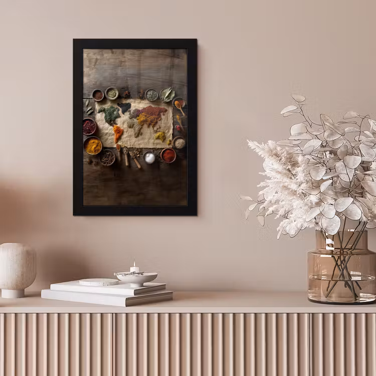 Bilder mit Rahmen - Weltkarte - Gewürze - Farbenfroh — 4
