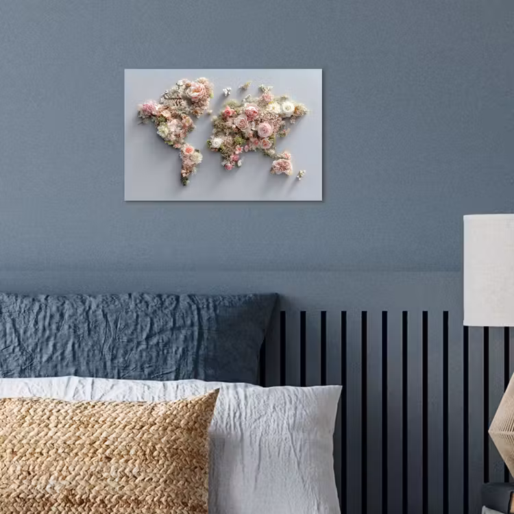 Poster - Weltkarte - Rosen - Rosa — 3