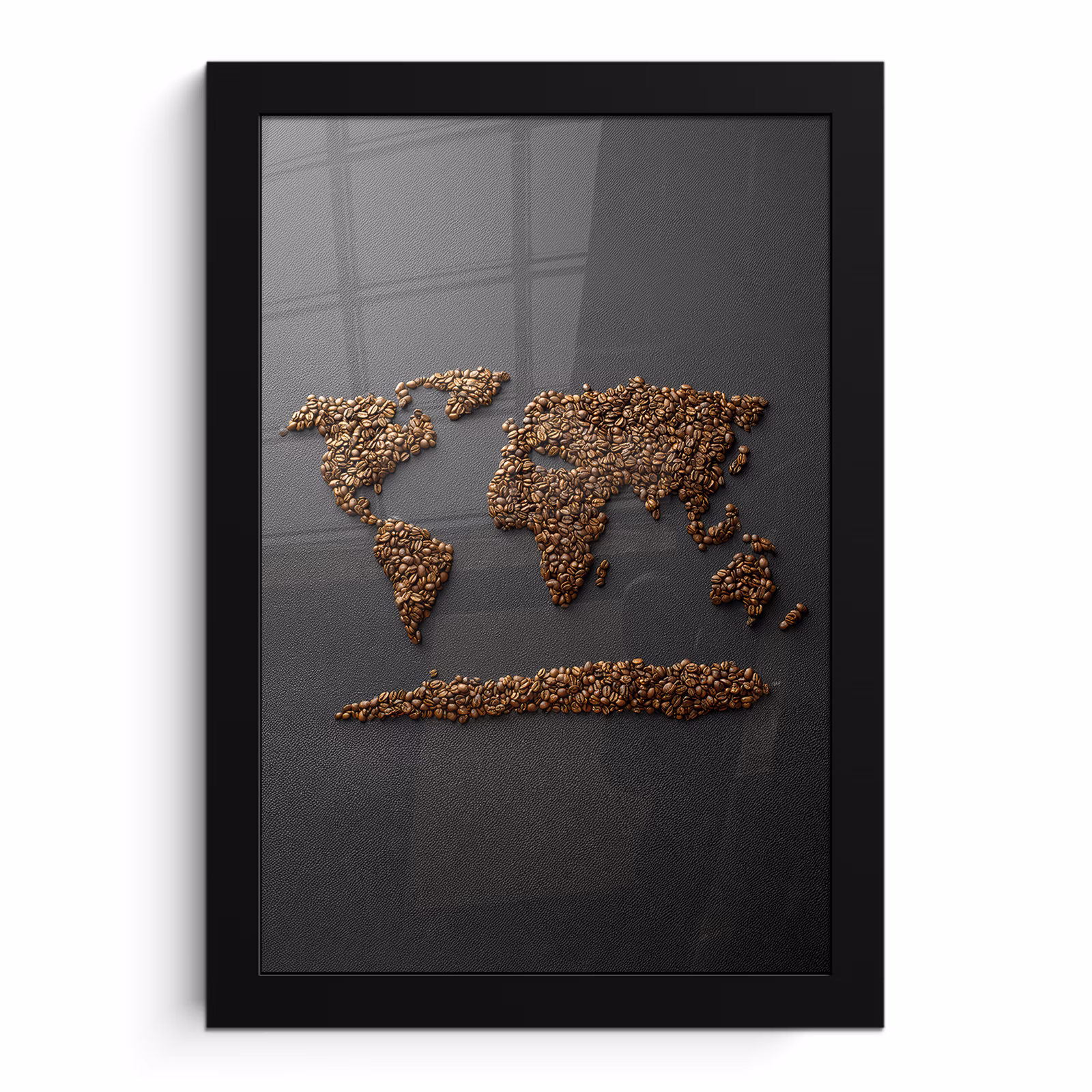 Bilder mit Rahmen - Weltkarte - Kaffee - Grau — 1