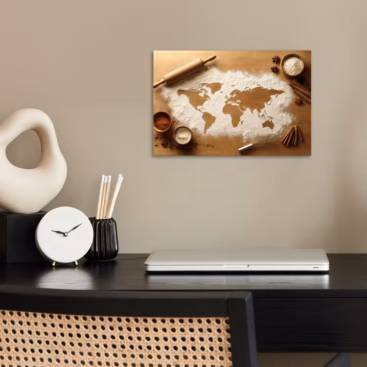 Poster - Holz - Weltkarte - Backen - Küche — 2