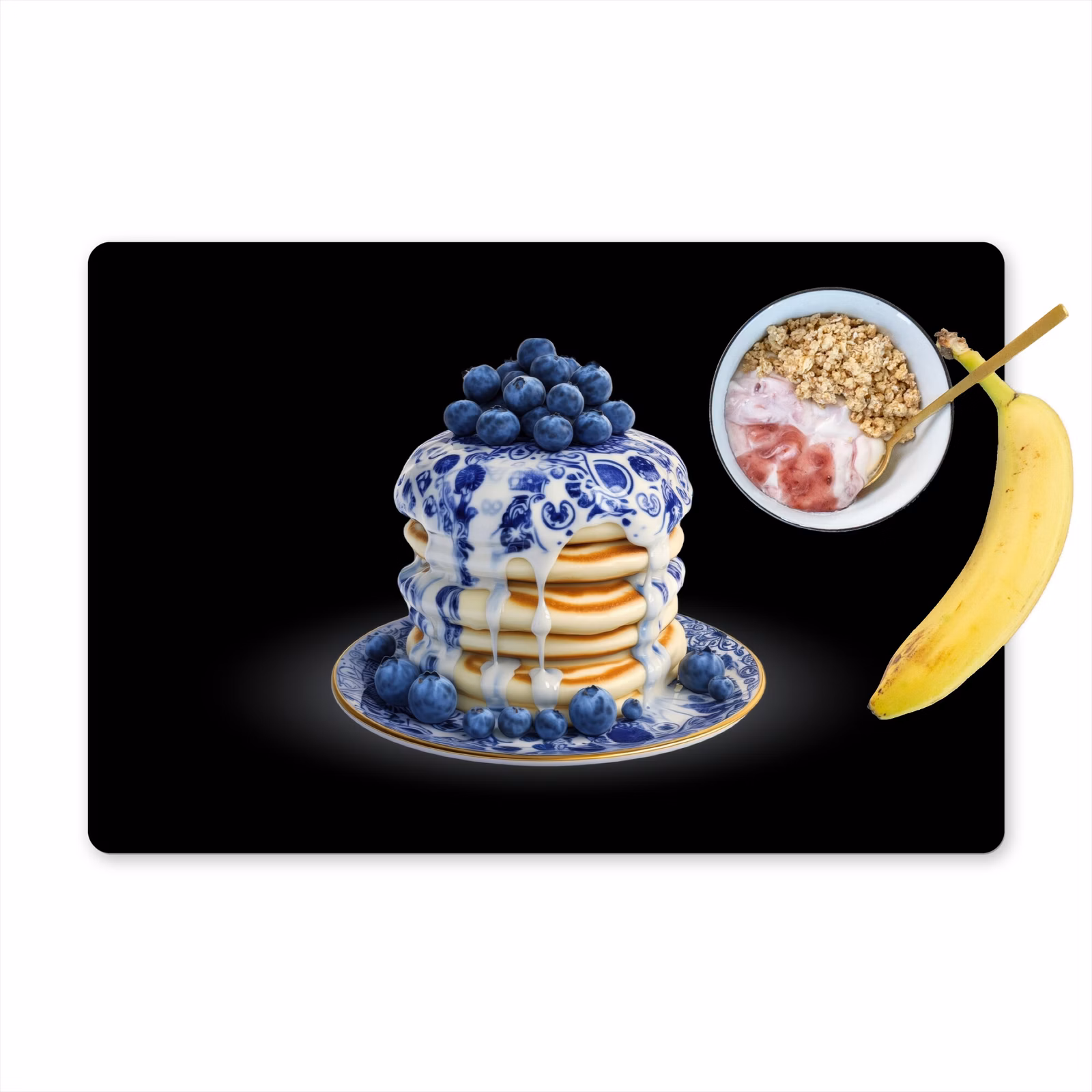 Tischset - 6 Stück - Pfannkuchen - Blaubeeren - Teller — 1