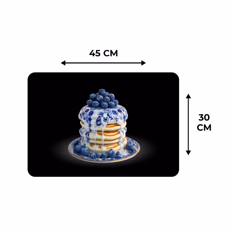 Tischset - 6 Stück - Pfannkuchen - Blaubeeren - Teller — 3