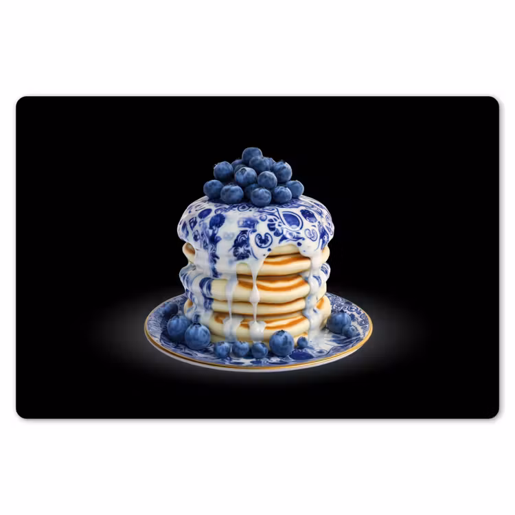 Tischset - 6 Stück - Pfannkuchen - Blaubeeren - Teller — 6
