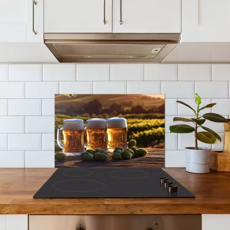 Spritzschutz Küche - Bier - Hopfen - Landschaft — 4