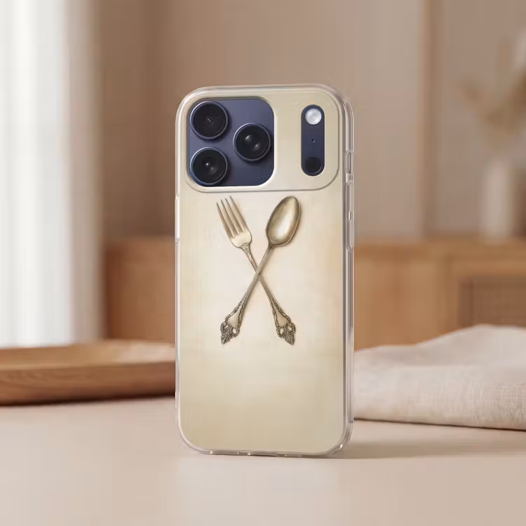 Handyhülle - Beige - Vintage - Besteck — 3
