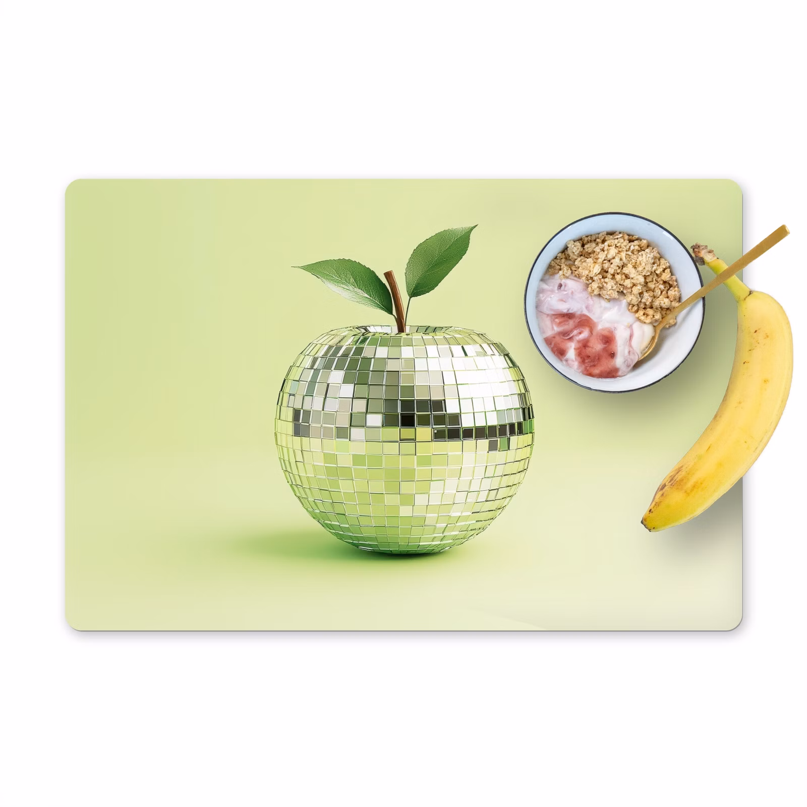 Tischset - 6 Stück - Grün - Disco - Dekoration - Apfel — 1