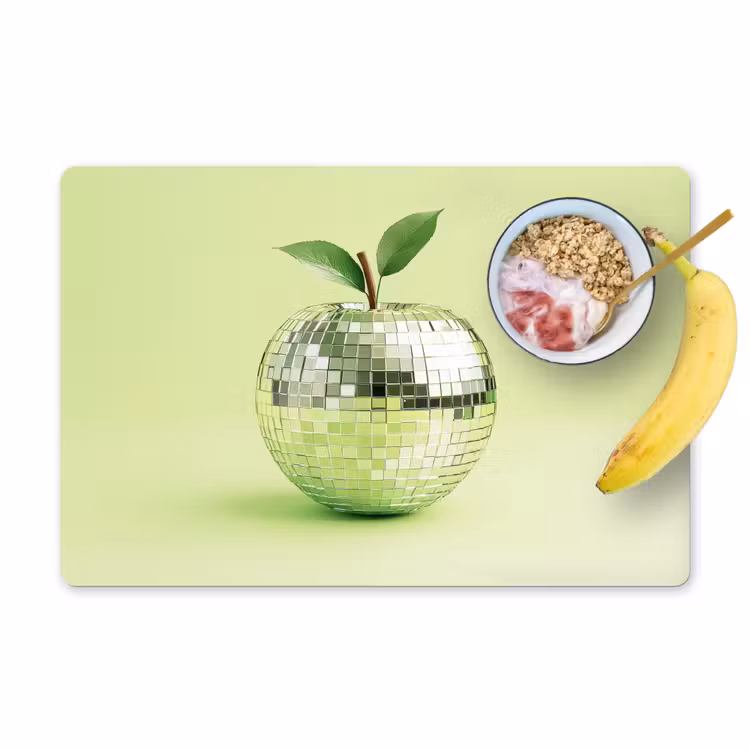 Tischset - 6 Stück - Grün - Disco - Dekoration - Apfel — 1