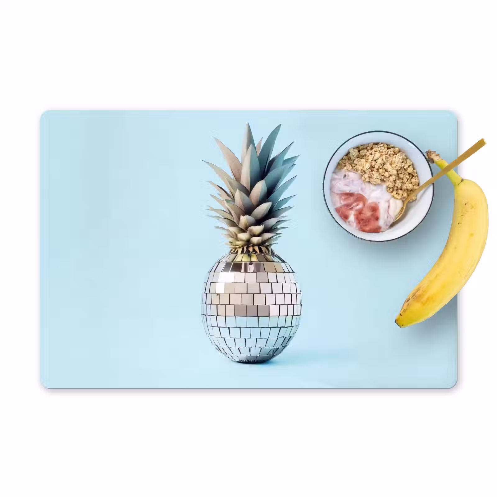 Tischset - 6 Stück - Blau - Ananas - Disco - Discoball — 1