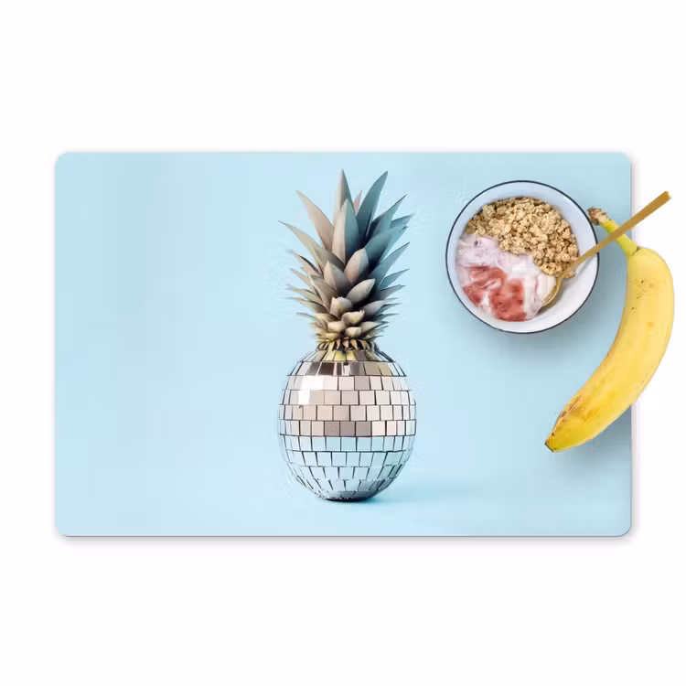 Tischset - 6 Stück - Blau - Ananas - Disco - Discoball — 1