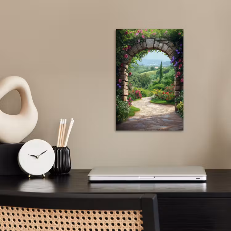 Poster - Durchblick - Landschaft - Blumen - Weg - Aussicht — 2