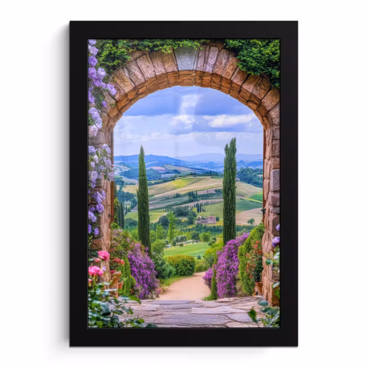 Bilder mit Rahmen - Ausblick - Toskana - Landschaft - Gateway — 1