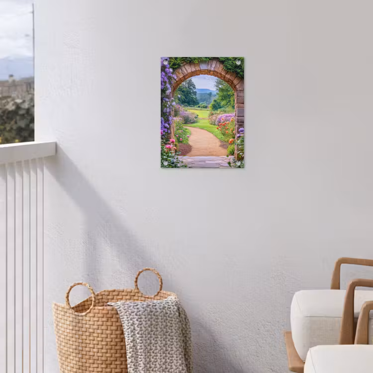 Gartenposter - Durchsichtiges - Tor - Blumen - Garten — 5
