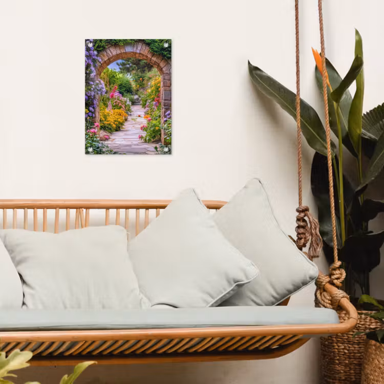 Gartenposter - Durchblick - Blumen - Weg - Natur — 4