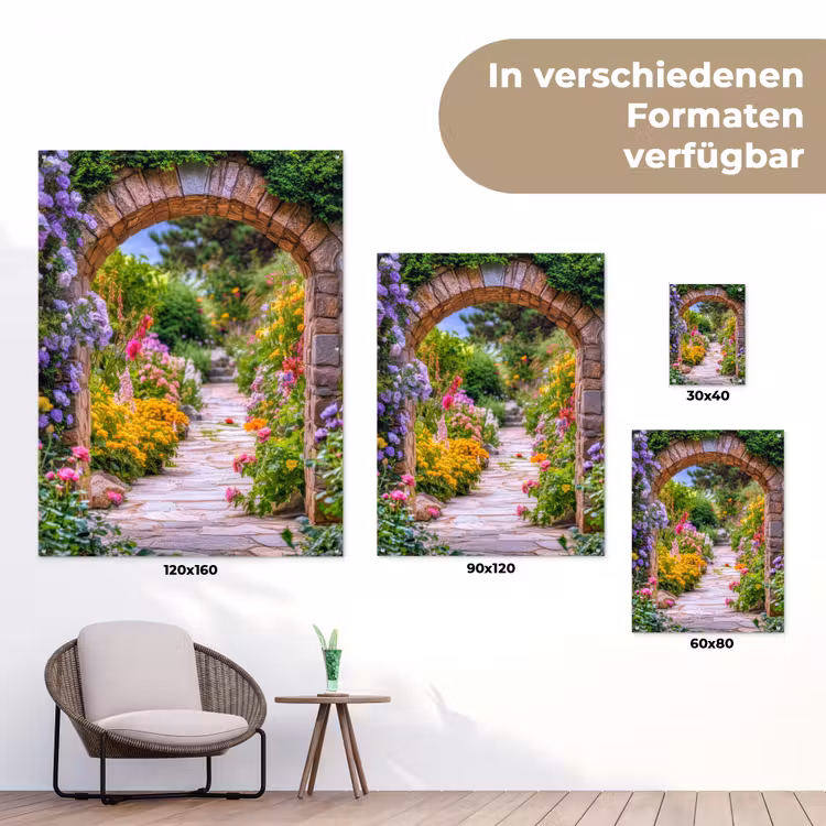 Gartenposter - Durchblick - Blumen - Weg - Natur — 6