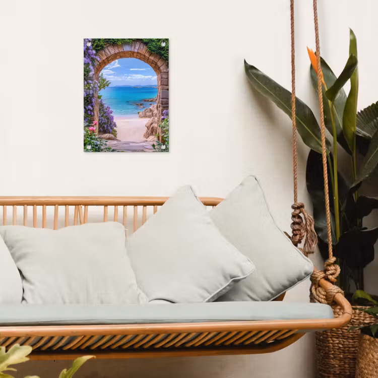 Gartenposter - Aussicht - Tor - Meer - Strand - Felsen — 4