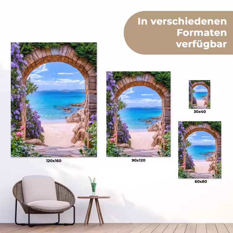 Gartenposter - Aussicht - Tor - Meer - Strand - Felsen — 6
