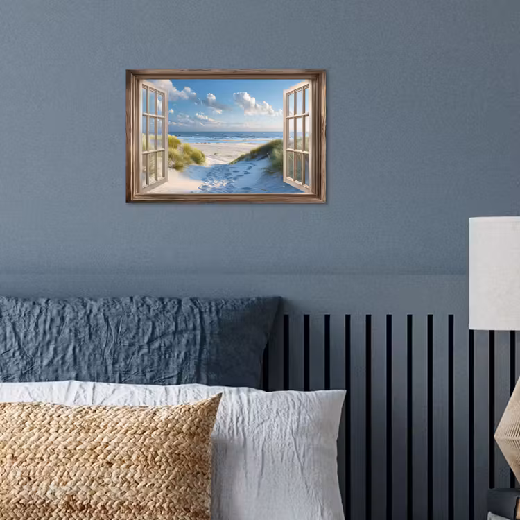 Poster - Aussicht - Strand - Fenster - Dünen - Meer — 3