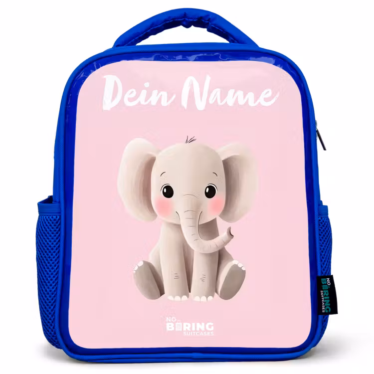 Kinderrucksack - Blau - Elefant - Grau - Baby - Rüssel — 1
