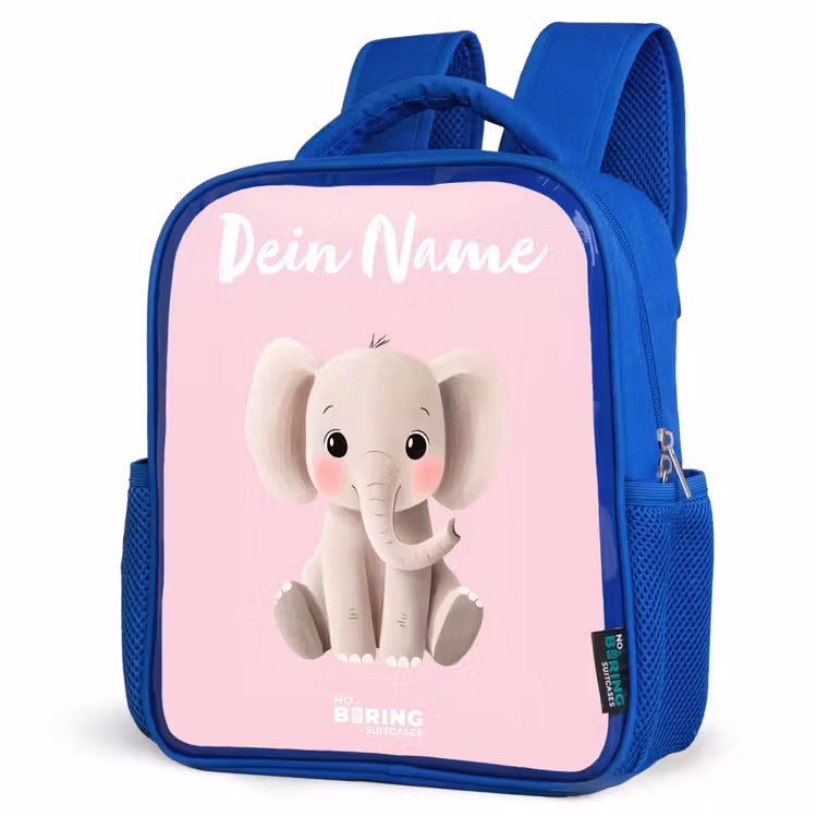 Kinderrucksack - Blau - Elefant - Grau - Baby - Rüssel — 8