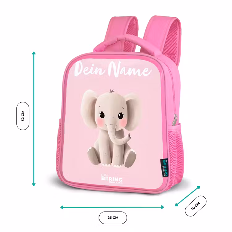 Rucksack Kind - Rosa - Elefant - Grau - Baby - Rüssel — 4