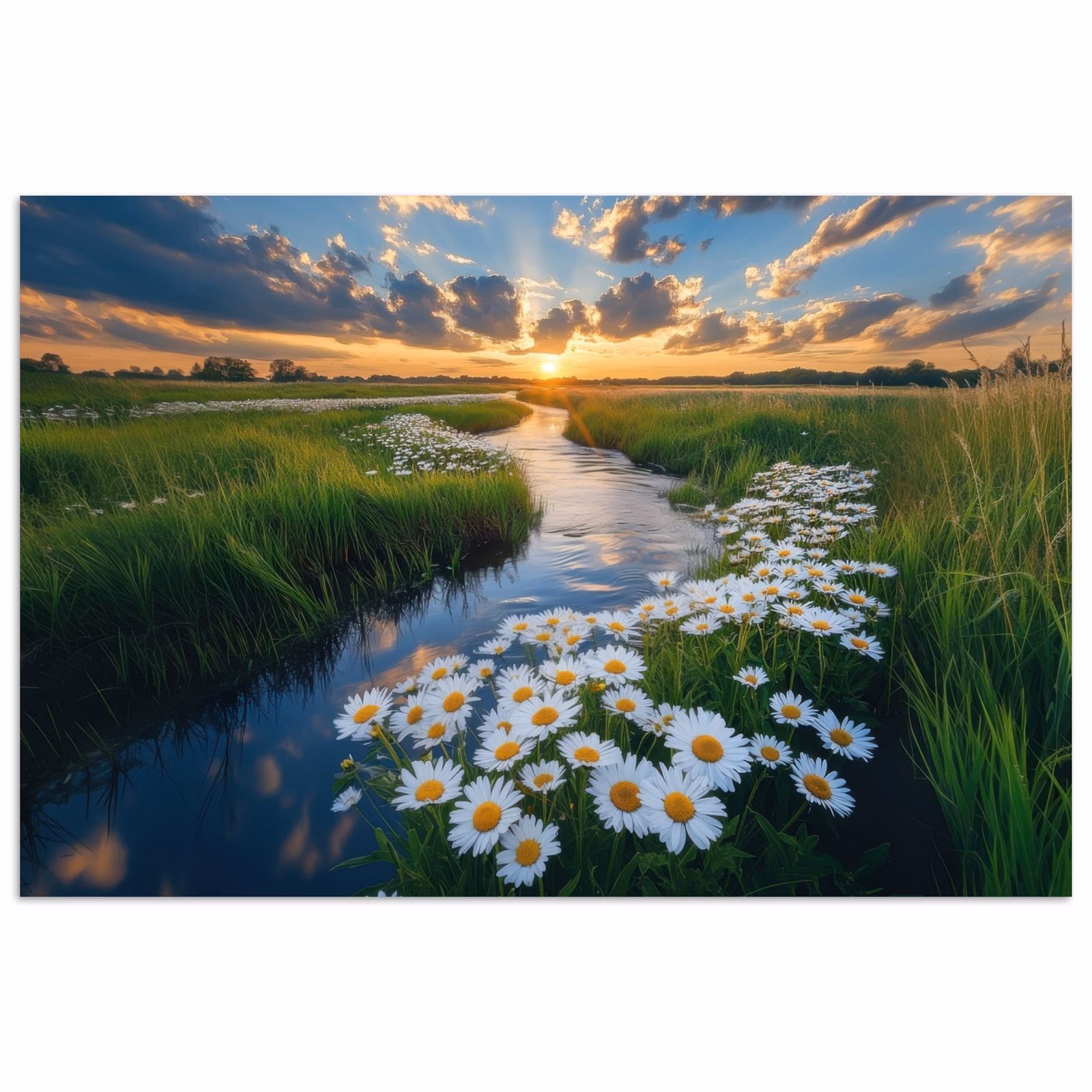 Poster - Strom - Landschaft - Gänseblümchen — 1