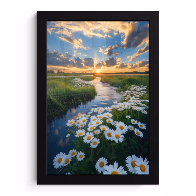 Bilder mit Rahmen - Strom - Landschaft - Gänseblümchen — 1