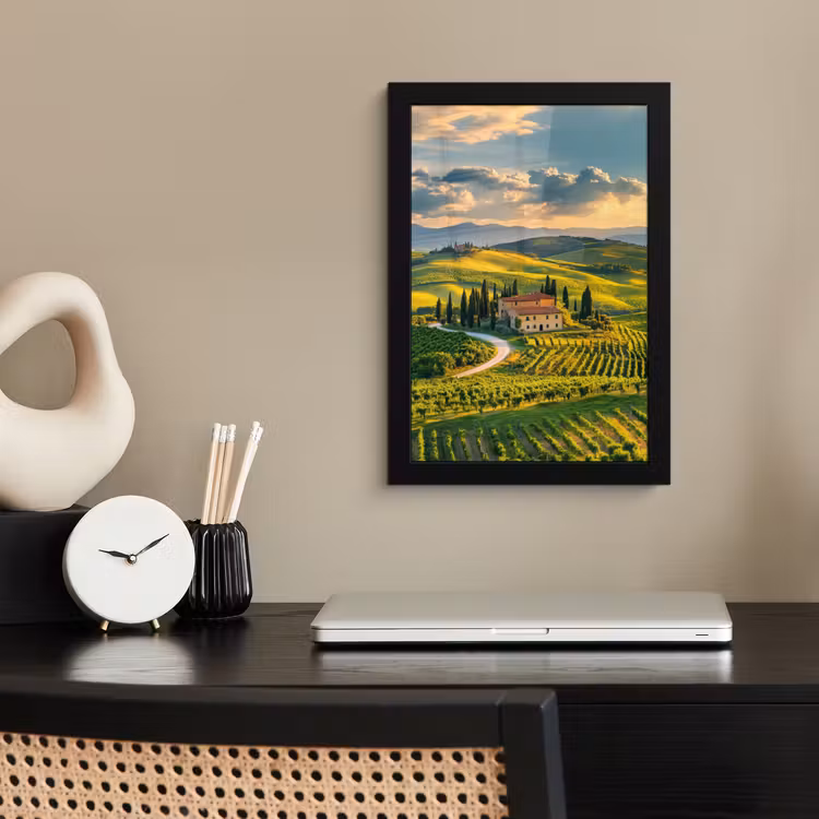 Bilder mit Rahmen - Toskana - Landschaft - Weinberge — 2
