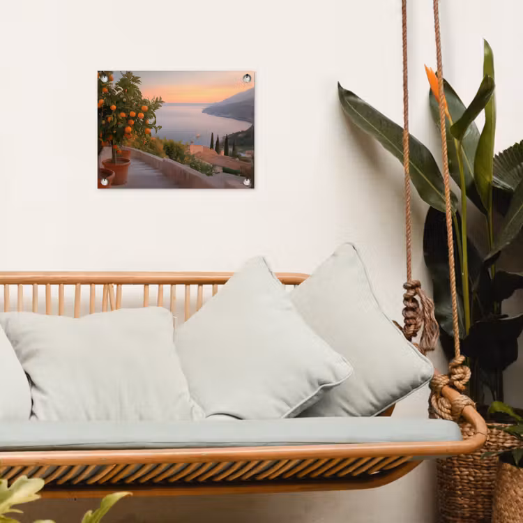Gartenposter - Mittelmeer - Orange - Hügel - Meer — 4
