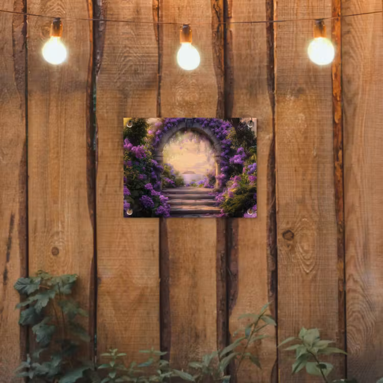 Gartenposter - Tor - Lila - Blumen — 2