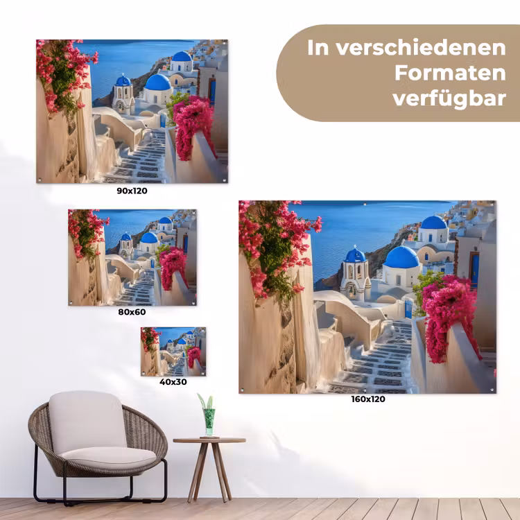 Gartenposter - Santorin - Blumen - Griechenland — 6