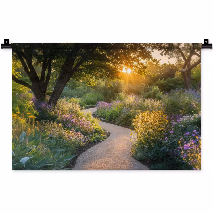 Wandteppich - Weg - Blumen - Park — 1